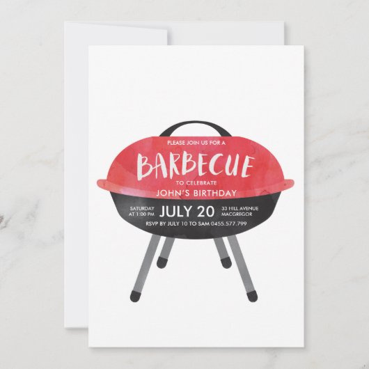 Invitation à une fête barbecue (Devant)