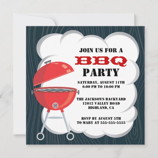 Invitation à une fête BBQ (Devant)