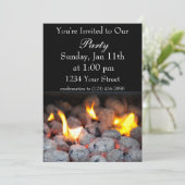 Invitation à une fête BBQ avec feu (Debout devant)