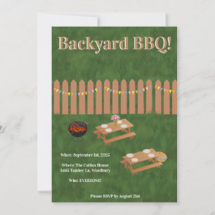 Invitation à une fête BBQ dans la cour arrière