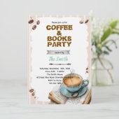 Invitation à une fête café et livre (Debout devant)
