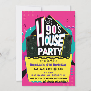 Invitation à une fête chez Pink 90's