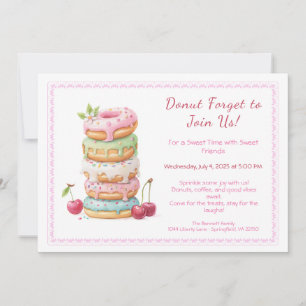 Invitation à une fête colorée de donuts sucrés