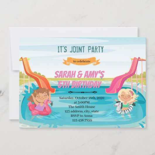 Invitation à une fête conjointe de fille de Waters (Devant)