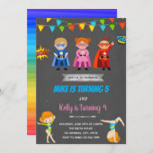 Invitation à une fête conjointe de gymnaste de sup (Devant / Derrière)