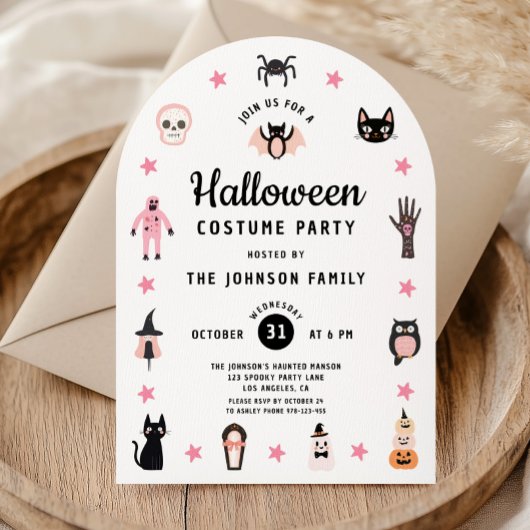 Invitation à une fête costumée Halloween mignonne
