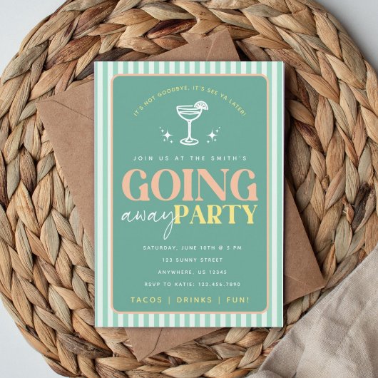 Invitation à une fête d'adieu moderne