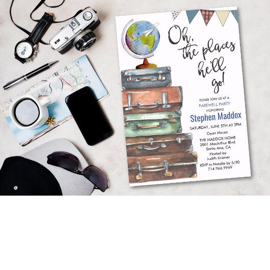 Invitation à une fête d'adieu sur le thème du voya