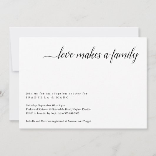 Invitation à une fête d'adoption (pour bébé ou tou (Devant)