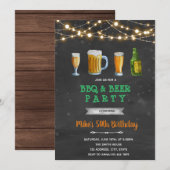 Invitation à une fête d'adultes bière et barbecue (Devant / Derrière)