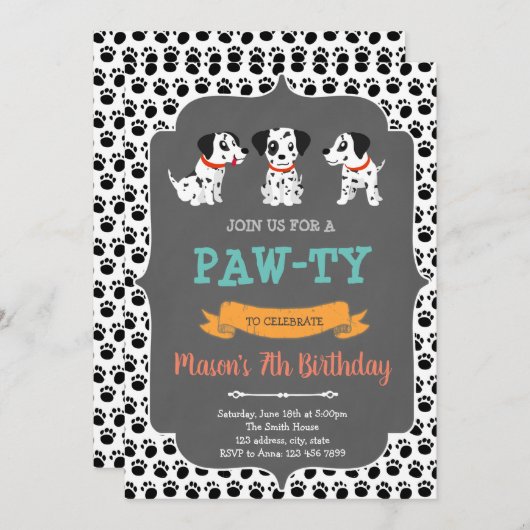 Invitation à une fête dalmate (Devant / Derrière)