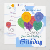 Invitation à une fête d'anniversaire (Devant / Derrière)