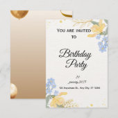 Invitation à une fête d'anniversaire (Devant / Derrière)
