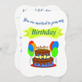 Invitation à une fête d'anniversaire (Devant / Derrière)