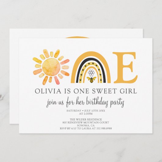 Invitation à une fête d'anniversaire (Devant / Derrière)