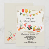 Invitation à une fête d'anniversaire (Devant / Derrière)