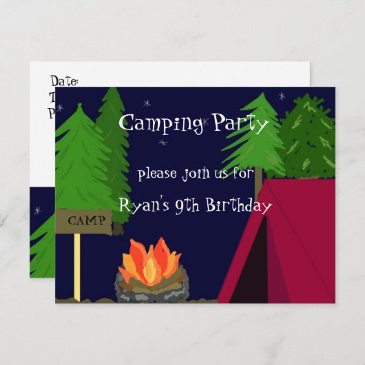 Invitation à une fête d'anniversaire (Devant / Derrière)