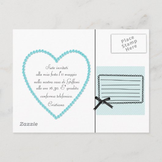 invitation à une fête d'anniversaire (Dos)