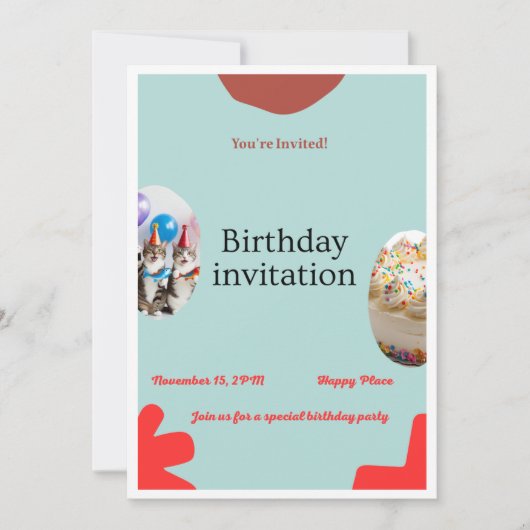 Invitation à une fête d'anniversaire (Devant)