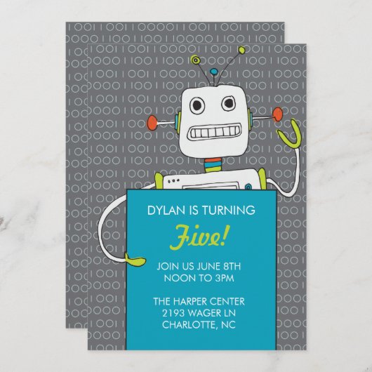 Invitation à une fête d'anniversaire (Devant / Derrière)