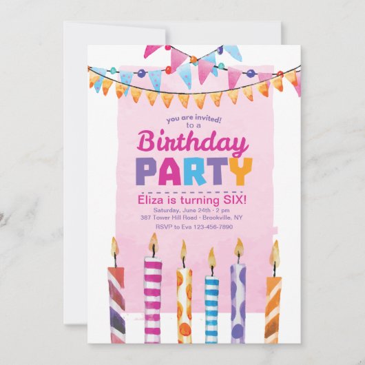 Invitation à une fête d'anniversaire (Devant)