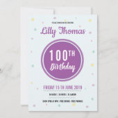 Invitation à une fête d'anniversaire (Devant)