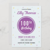 Invitation à une fête d'anniversaire (Devant / Derrière)