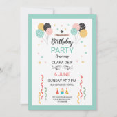 Invitation à une fête d'anniversaire (Devant)