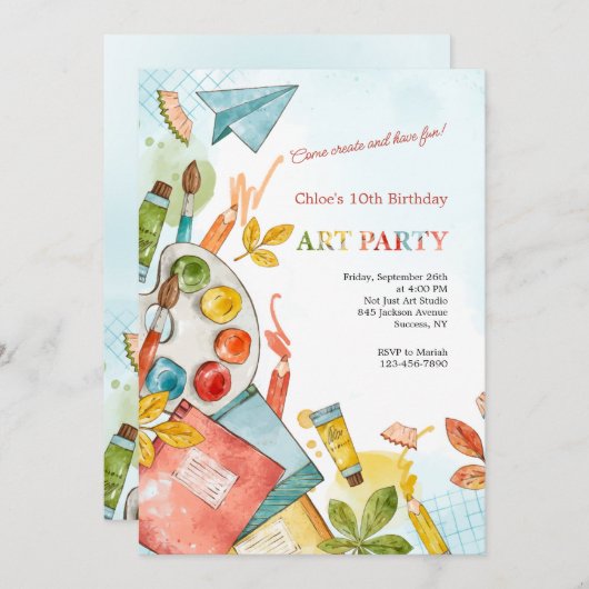 Invitation à une fête d'anniversaire (Devant / Derrière)