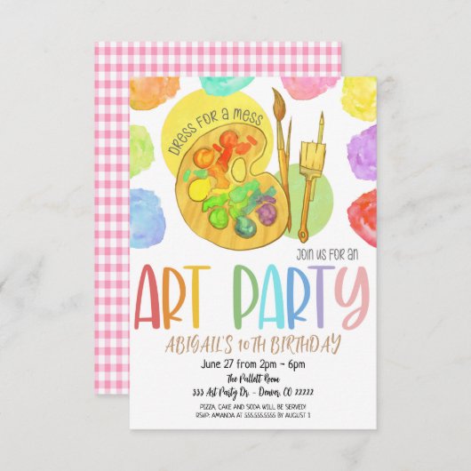 Invitation à une fête d'anniversaire (Devant / Derrière)