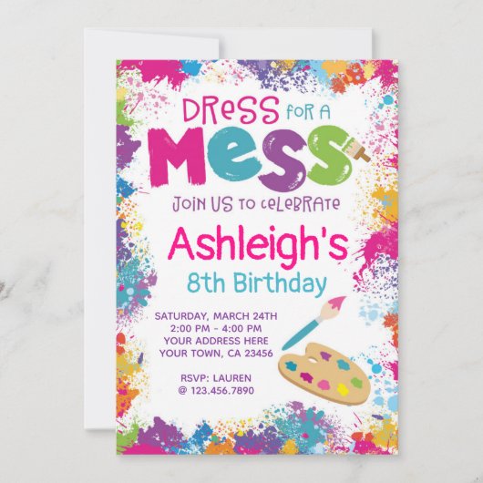 Invitation à une fête d'anniversaire (Devant)