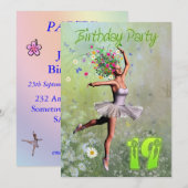 Invitation à une fête d'anniversaire 19 ans (Devant / Derrière)