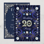 Invitation à une fête d'anniversaire 20 ans avec d (Devant / Derrière)