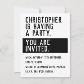 Invitation à une fête d'anniversaire 21 ans (Dos)