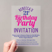 Invitation à une fête d'anniversaire 21 ans (In situ (ordinateur de poche))