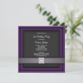 Invitation à une fête d'anniversaire 21 ans violet (Debout devant)
