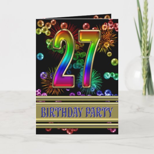 Invitation à une fête d'anniversaire 27 ans (Devant)