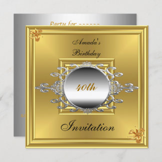 Invitation à une fête d'anniversaire 40 ans Or Arg