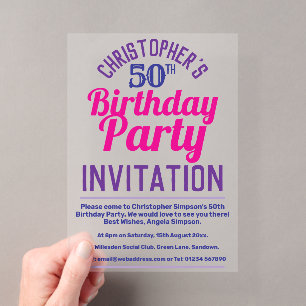 Invitation à une fête d'anniversaire 50 ans