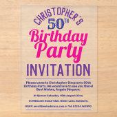 Invitation à une fête d'anniversaire 50 ans (Recto)