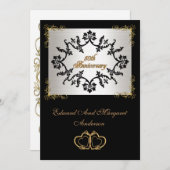 Invitation à une fête d'anniversaire 50 ans noir e (Devant / Derrière)