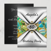 Invitation à une fête d'anniversaire 60 ans soixan (Devant / Derrière)