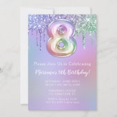 Invitation à une fête d'anniversaire 8 ans Paillet (Devant)