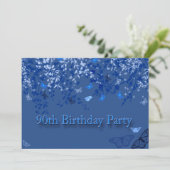 Invitation à une fête d'anniversaire 90 ans Bleu/ (Debout devant)