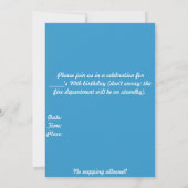 Invitation à une fête d'anniversaire 90 ans Bleu/ (Dos)