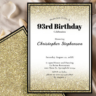 Invitation à une fête d'anniversaire 93 ans en noi