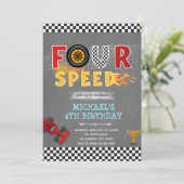 Invitation à une fête d'anniversaire à 4 vitesses (Debout devant)