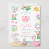 Invitation à une fête d'anniversaire à la piscine (Devant)
