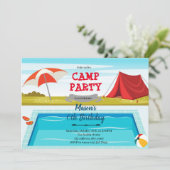 Invitation à une fête d'anniversaire à la piscine  (Debout devant)
