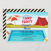 Invitation à une fête d'anniversaire à la piscine  (Devant / Derrière)